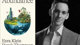 The cover of "Abundance" and author Derek Thompson. (Courtesy of Simon & Schuster and Shaughn and John, Inc) 