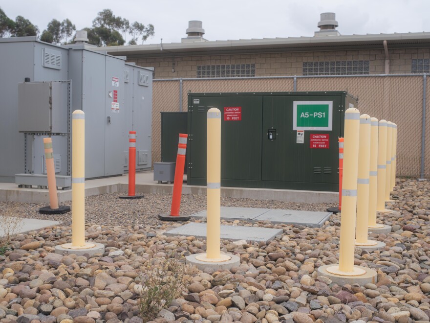 Exterior of MCAS Miramar microgrid rooms in San Diego, California.