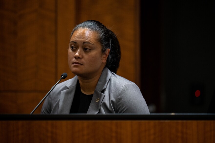 Utah Department of Public Safety Sergeant Jennifer Faumuina testifies during a preliminary hearing in 4th District Court for Tyler Robinson, the Utah man accused of fatally shooting Charlie Kirk, in Provo, July 7, 2026.