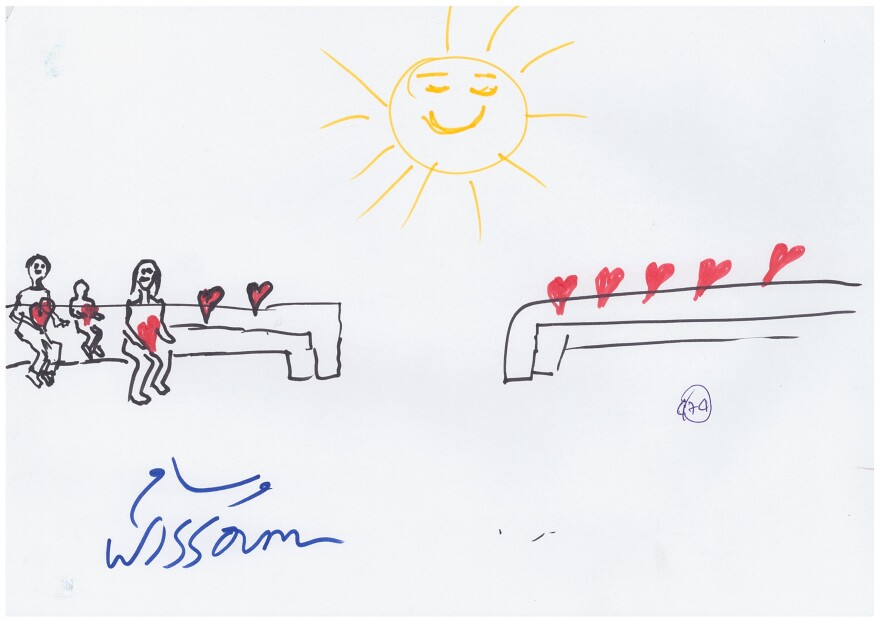 Although Save the Children didn't record the age of the kids, Ardino suspects that this image was drawn by an older boy or girl.