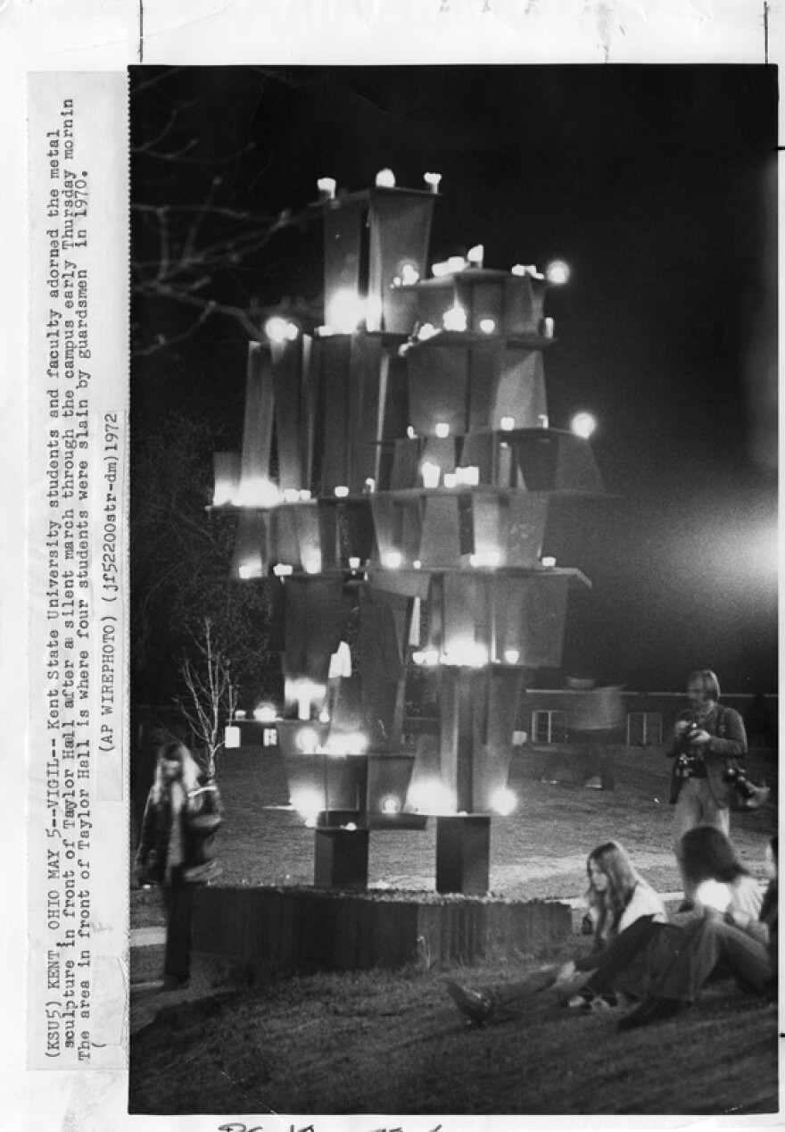 sculpture with candles