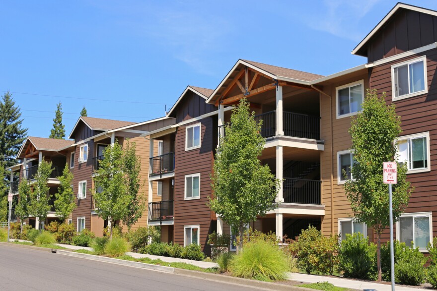 Apartment complex. Stock photo.