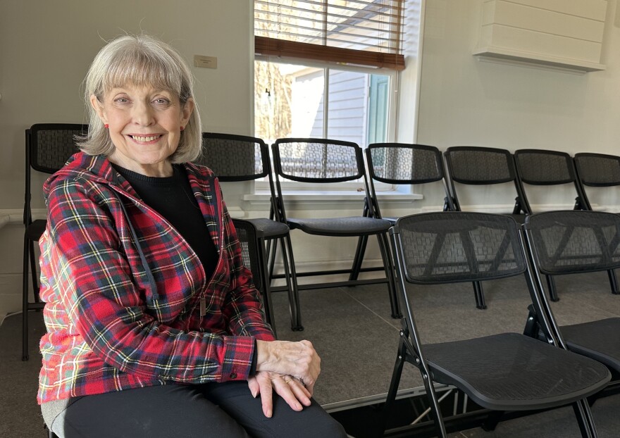 Marguerite Mathews photographed in her Portsmouth studio. Mathews has been an advocate for legalizing medical aid in dying in New Hampshire.