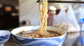 Beef lanzhou noodles are a famous food in China, typically in the northwest area.