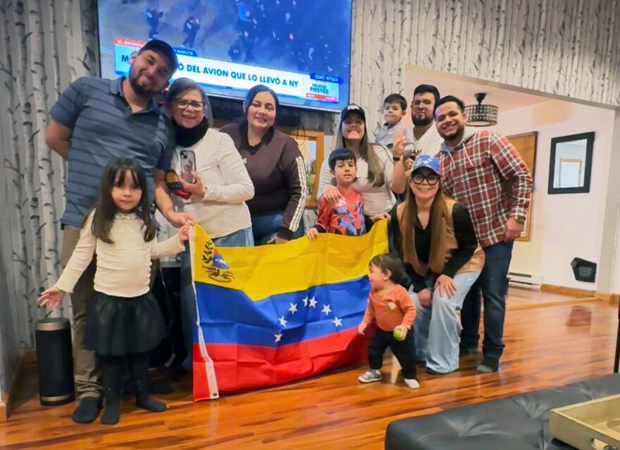 lvanna Pereira, owner of Freeland-based Venezuelan catering business Twosweeteria, is seen with her family the day former Venezuelan leader Nicolás Maduro was apprehended. 'Yes, we are very happy this happened, but it’s not over yet,' Pereira said.