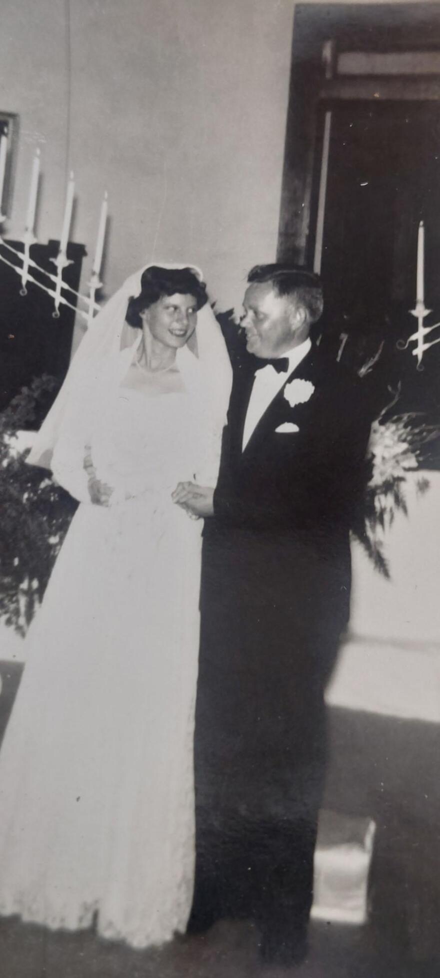 Elaine Carmichael and husband, Rev. Glenn Carmichael, on their wedding day