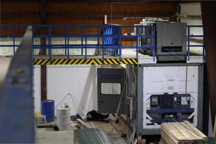 The village still needs to install freezers and finish facility renovations before Meshik Processing Center will be operational. (Avery Lill/ KDLG)
