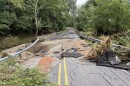 Road damage in Surry County