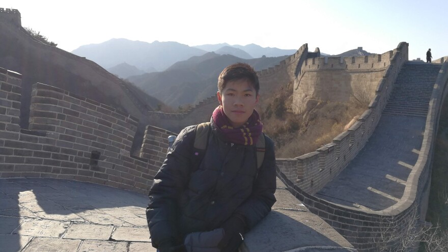 Aidan Chau at the Great Wall of China.