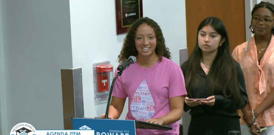 Arisa Porter address the School Board of Broward County.