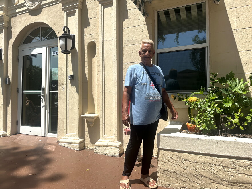 Luis Boza is in his late 70s and lives in South Beach. "I hope that there's an improvement in public transportation, housing, and help for people 65 and older because we are pretty tight financially right now. And I believe through politicians we can bring improvements."