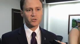 Republican attorney general candidate Tom Leonard speaks with reporters in Lansing, Mich. Former legislative leader Leonard announced his candidacy for Michigan attorney general on Friday, Sept. 24, 2021, again seeking the Republican nomination he won in 2018 before losing to Democrat Dana Nessel in the general election