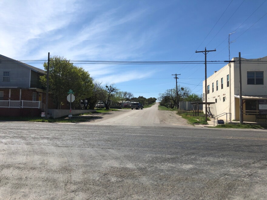 East Lake Avenue is one of the streets that intersects with the highway in Mertzon.