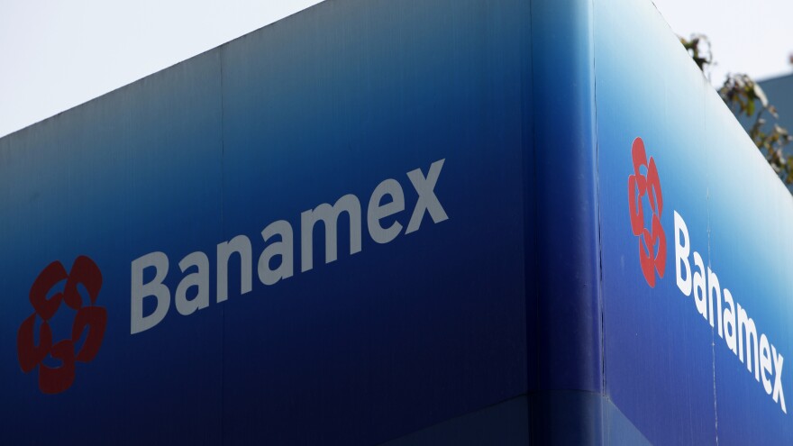 A Banamex bank sign in Mexico City.