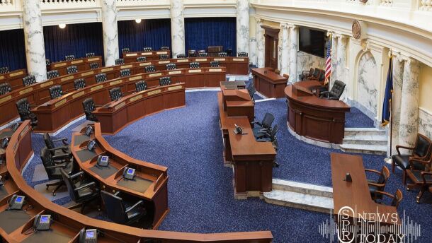 The House of Representatives chamber in the Idaho State Capitol.