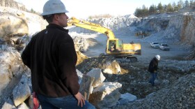 Chris Carl, foreman of the Shelburne Limestone Corp. quarry in South Wallingford, says Vermont's weather woes helped to more than double the quarry's business.