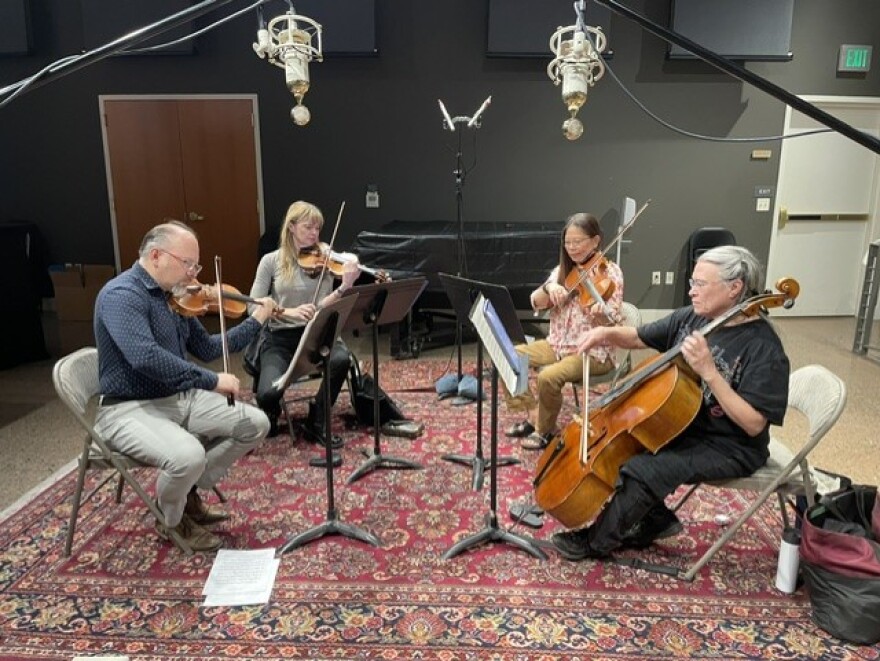Spokane String Quartet in the SPR Classical studio