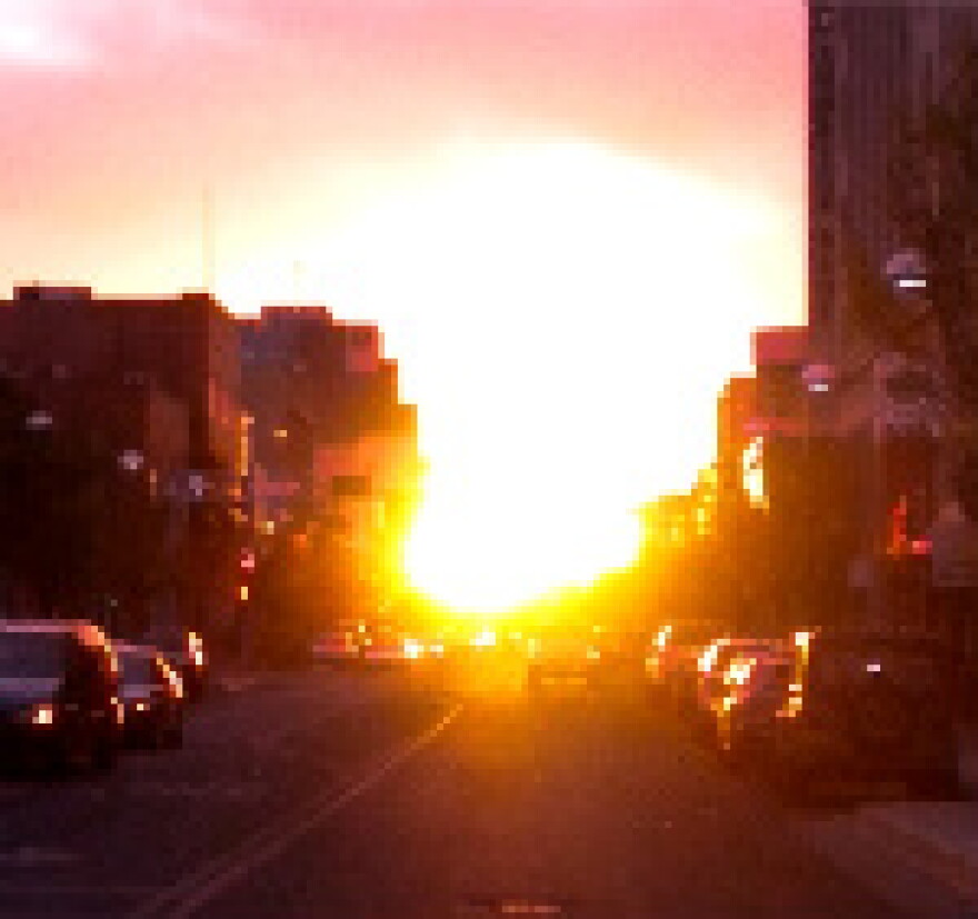 city street sunset
