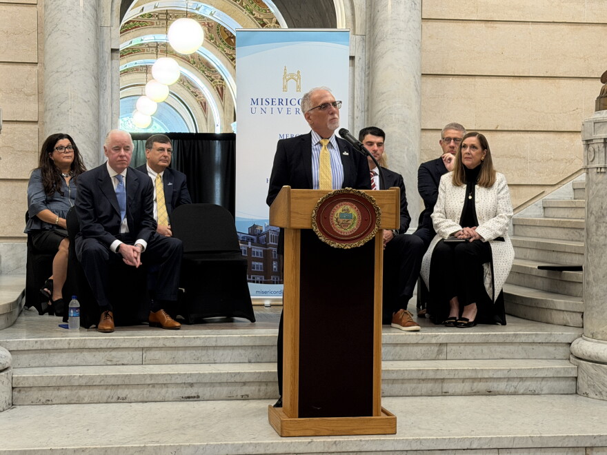 Daniel J. Myers, president of Misericordia, announces plans to establish a law school.
