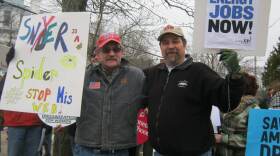 Several of the protestors were retired UAW workers.