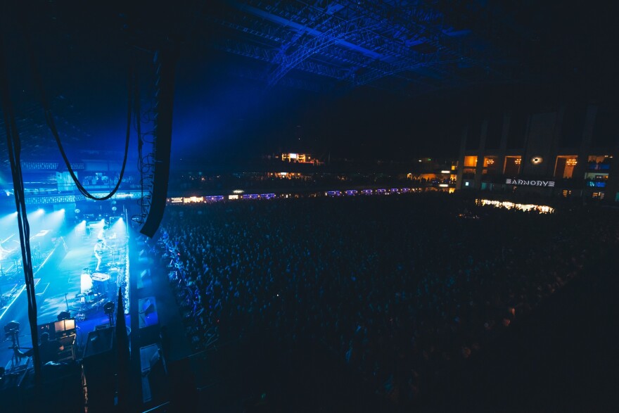 The sold-out crowd filled up before the concert began at the Armory.