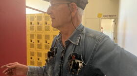 For 19 years, Vernon Nichols has reset all of the locker combinations for Winslow Junior High School before the start of a new school year. (Sativa Peterson/KJZZ)