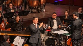 Pacho Flores performs with The Orchestra San Antonio on March 28, 2026.