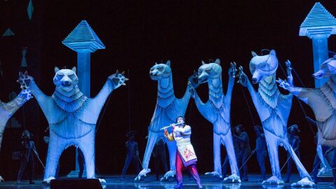 A scene from Julie Taymor's production of Mozart's "The Magic Flute" at the Metropolitan Opera