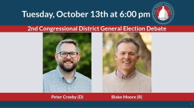 Tuesday, October 13th at 6 p.m. 2nd Congressional District General Election Debate. Peter Crosby (D), Blake Moore (R).