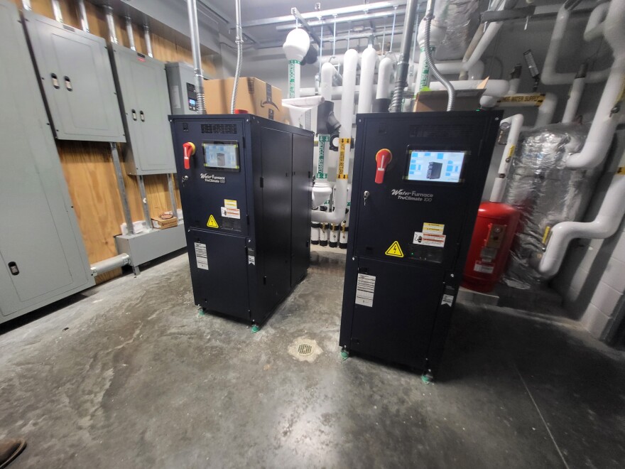 Geothermal heat pumps at the new Department of Public Works garage in Coeymans.