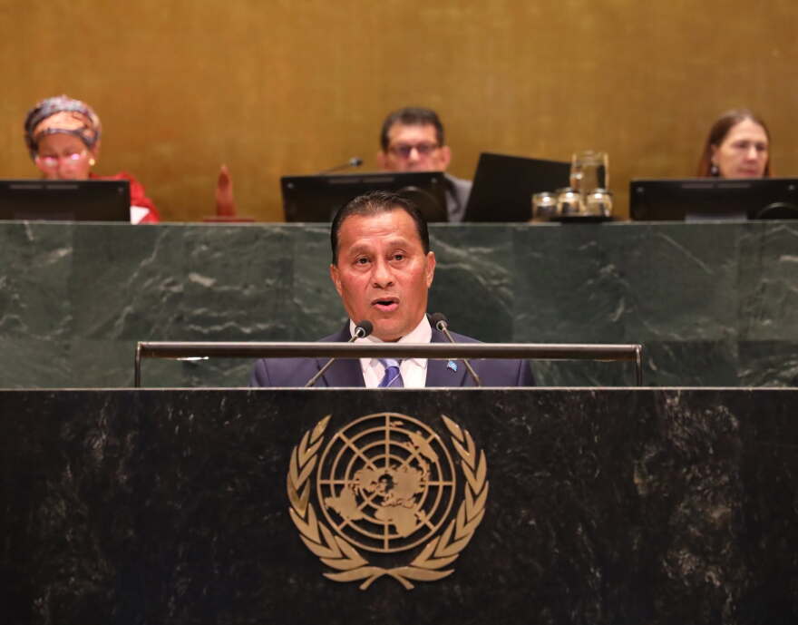 Federated States of Micronesia Vice President Aren B. Palik delivers the FSM’s national statement before the General Debate of the 81st United Nations General Assembly on Sept. 27, 2026.
