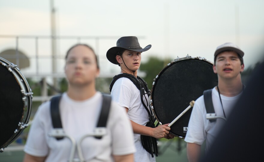 Students of Charles W. Flanagan High School's marching band, The Falcon Sound, at practice, 2026.