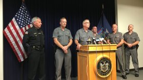 New York State Police Superintendent George Beach speaking Wednesday