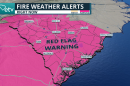 Fire weather alerts in effect across South Carolina.