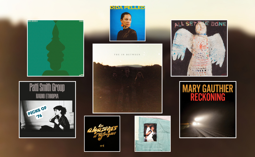 Artwork for four new albums, three new singles, and one album from 1976.