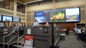 Kentucky Gov. Andy Beshear speaks from the Kentucky Emergency Operations Center in Frankfort in the aftermath of severe weather in central and western Kentucky.