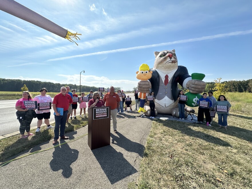 Several local unions, Ohio Democrats at a press conference in September 2024.