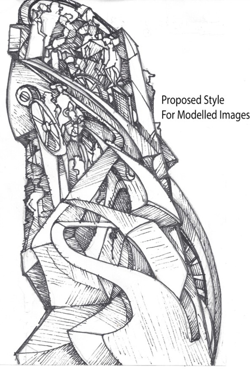 Preston Jackson sketched the proposals of the Freedom Suits Memorial