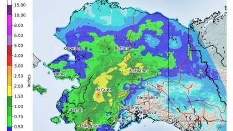 Graphic depicting rain that fell between 4 AM September 1st and 4 AM September 5th, one of several rainy stints during the month.