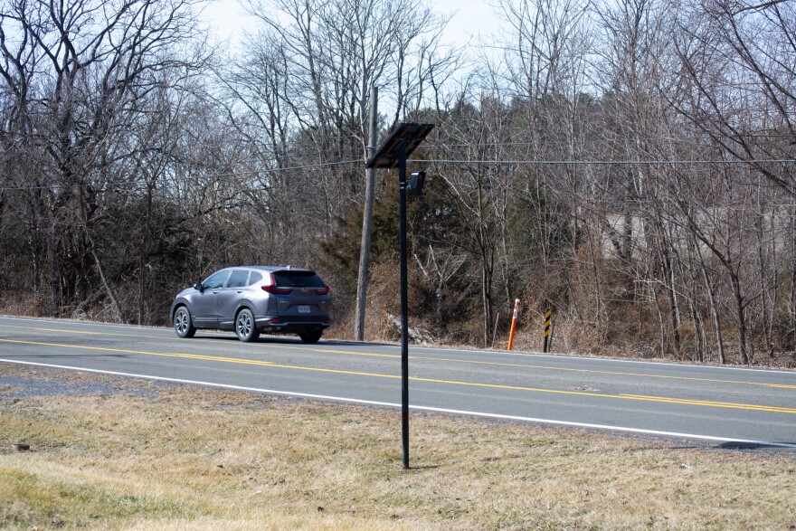 A Flock camera in Woodstock pointing north along Route 11.