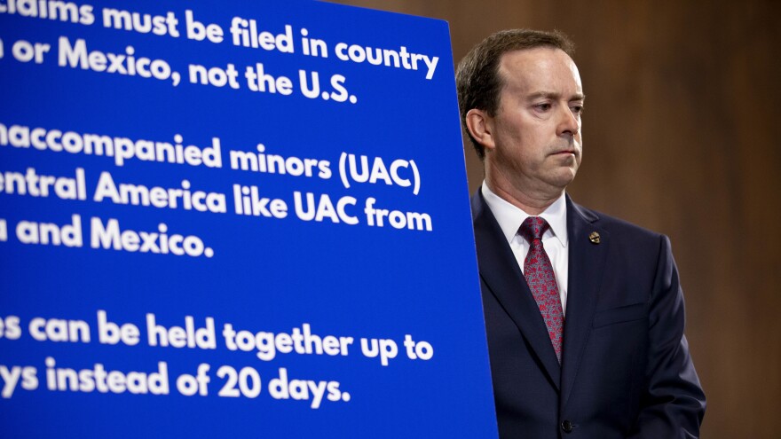 John Sanders, then the acting commissioner of U.S. Customs and Border Protection, attends a news conference on Capitol Hill in 2019 during a surge of migrants at the U.S.-Mexico border, when at least five children died after being detained by federal authorities.