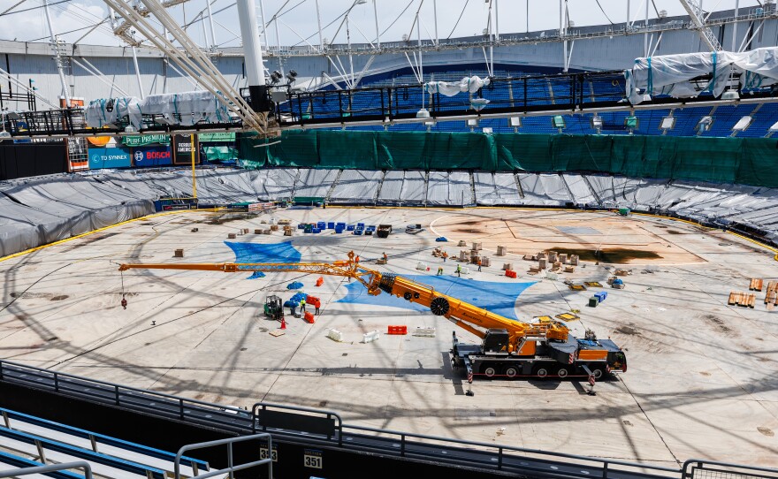 The City of St. Petersburg is working on Tropicana Field to get the stadium ready for the Tampa Bay Rays' 2026 season.