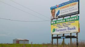 billboard for Putnam County Hospital in rural Missouri