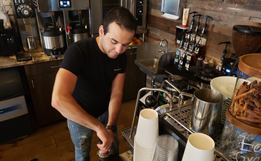 Jose Morales, manager at CommonWealth Coffeehouse, said he hopes new Frost building means more business.