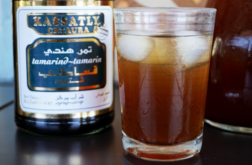 Favorite Ramadan drinks vary by country. In Jordan and Lebanon, tamer hindi, a tamarind-based beverage (seen above), is often offered alongside qamar al-deen, a thick apricot nectar.