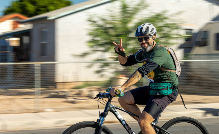 The annual Mayor’s International Bike Ride brought together community members from across the region to cycle from Yuma, Arizona, across the U.S.-Mexico border into San Luis, Mexico.