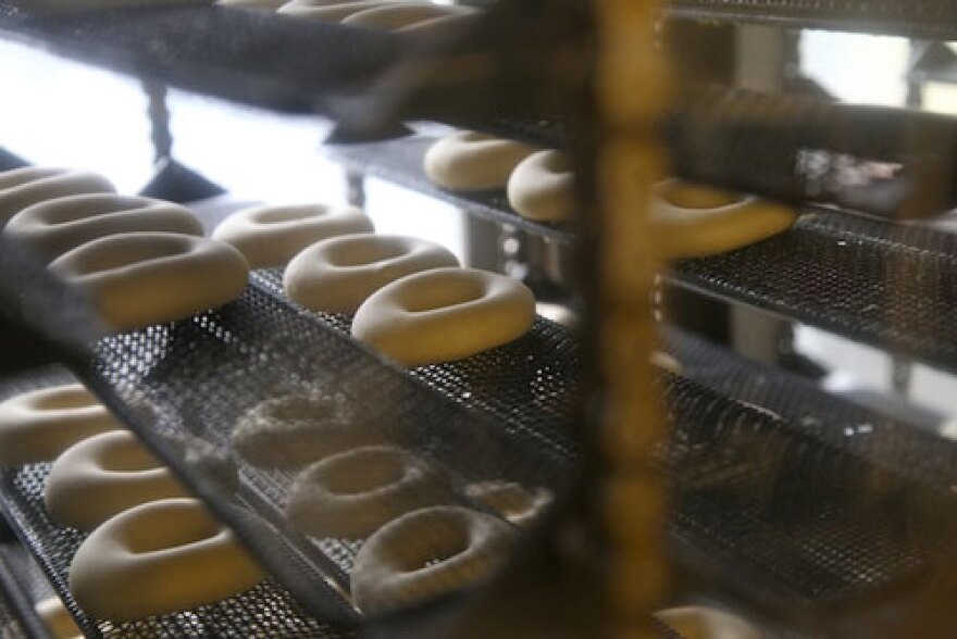 The first batch of doughnuts takes about an hour to make from dough to box. Photo: Tanner Latham