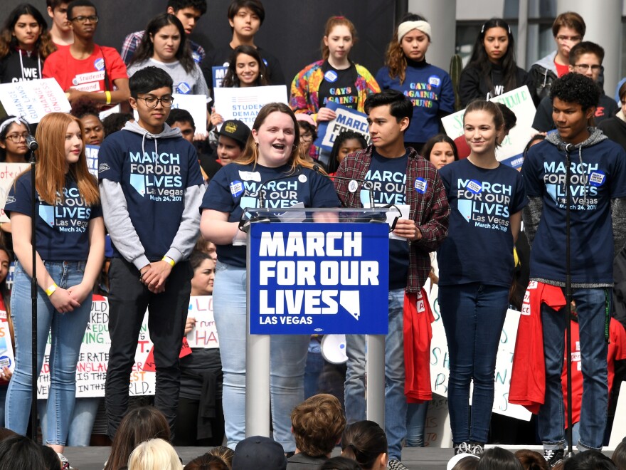 A March for Our Lives demonstration in Las Vegas, Nevada, in 2018. The organization is youth-led.