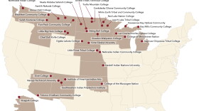 A map from the American Indian College Fund shows the location of all Tribal Colleges and Universities in the U.S.