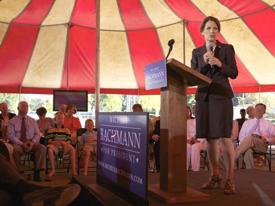 Republican presidential hopeful Rep. Michele  Bachmann of Minnesota speaks to the Christian Chamber of Commerce at Christ Central Ministries in Columbia, S.C., on Monday.